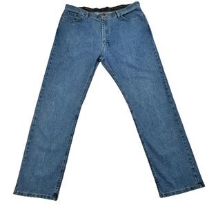 Wrangler Authentics Stretch Denim Blue Jeans Men's Straight Leg 38x32 ZM1CSSL